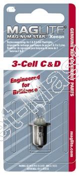 Mag-Lite  -  Reserve Lampje  -  type Mag-num Star Xenon  -  voor gebruik in 3-C en 3-D Cell  -  inhoud 1 stuks